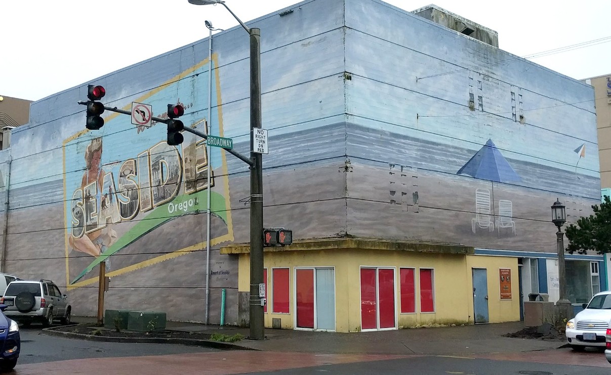 Times Theater renovation Historic Times Theater building in Seaside during renovation